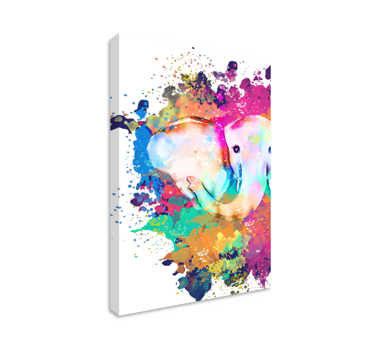 Vivid Colored Elephant geometric canvas - TenStickers