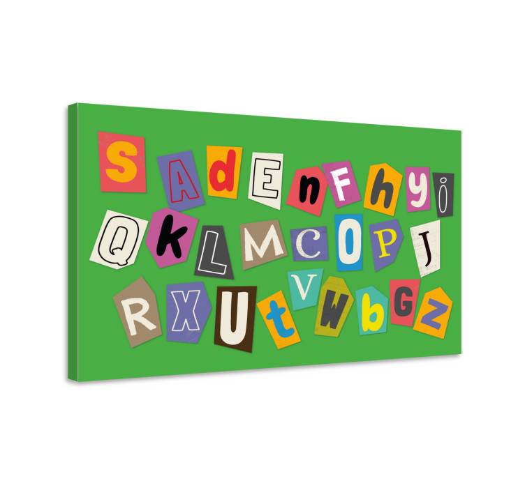 Abc canvas wall art colorful letter collage - TenStickers