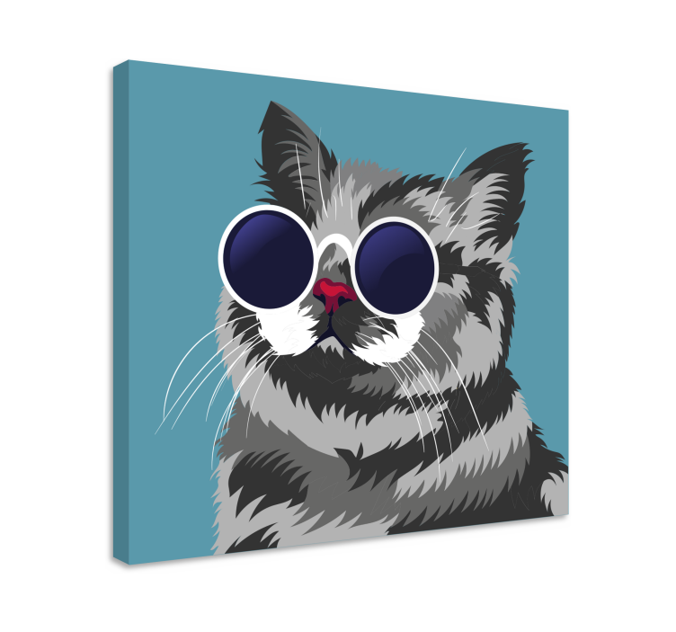 Cat wall art chic cat portrait - TenStickers