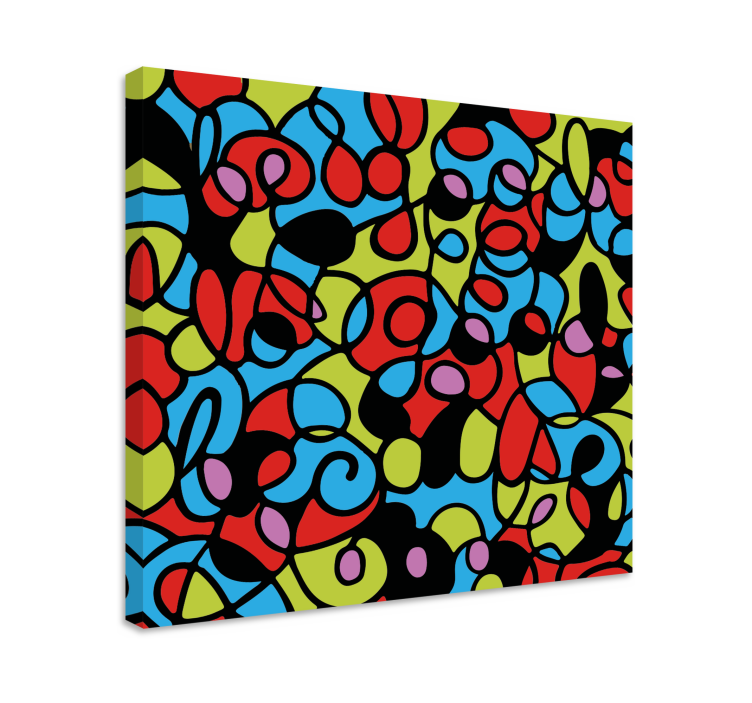 Abstract wall art 1 colorful swirled shapes - TenStickers