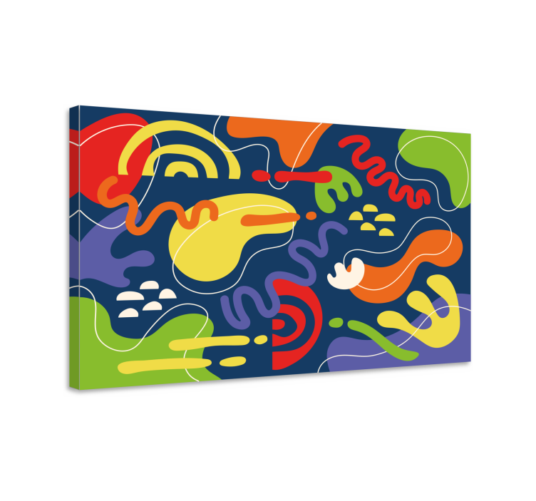 Abstract wall art 1 lively organic forms - TenStickers