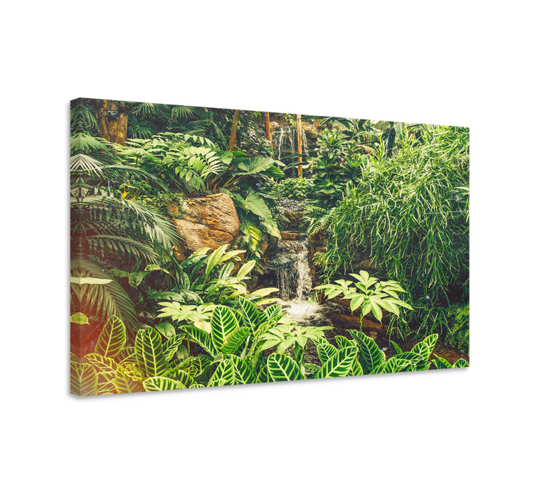 Flowers canvas lush tropical oasis artwork - TenStickers