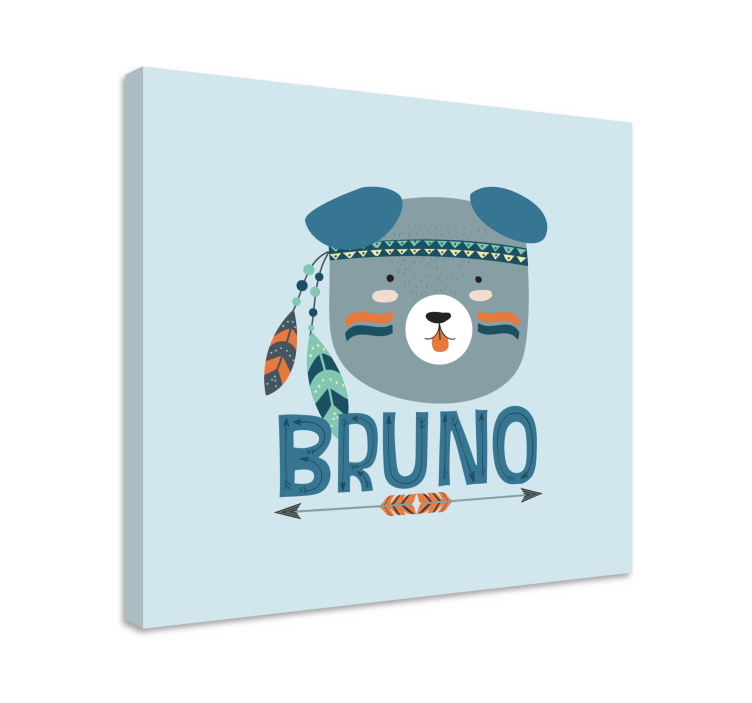 Playful Bear Illustration animal canvas wall art - TenStickers