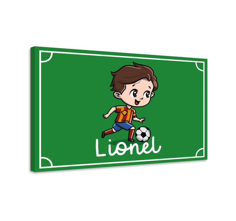 Sports canvas art soccer player character print - TenStickers