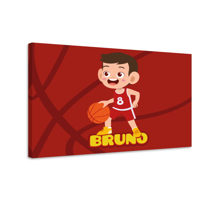 Kid basketball player personalised canvas - TenStickers