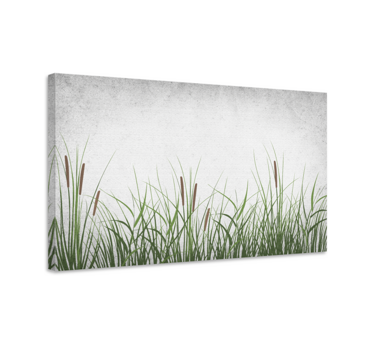 Flowers canvas with natural grass look - TenStickers