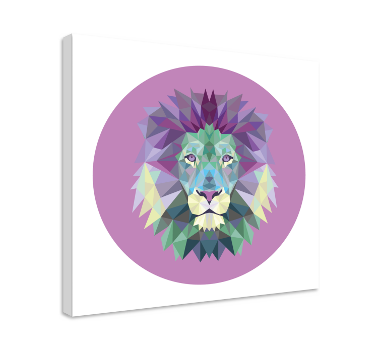 Animal canvas wall art lion head geometry - TenStickers