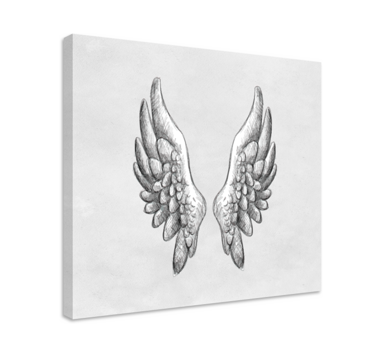 Quote canvas of detailed wing sketch - TenStickers