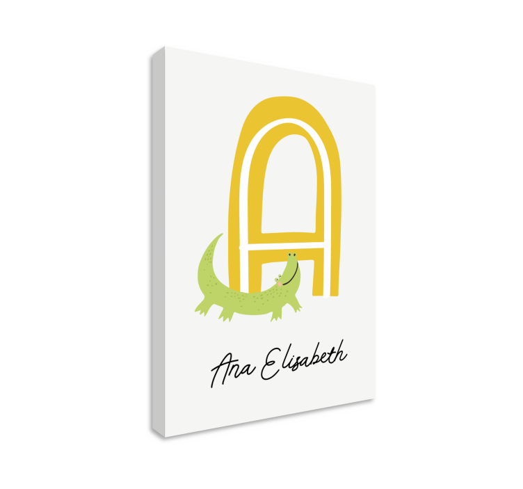 Abc canvas wall art a crocodile friend - TenStickers