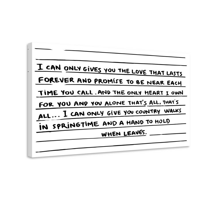 "New nostalgia" romantic text quote canvas - TenStickers
