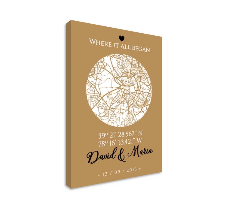 Where it all began personalised canvas - TenStickers