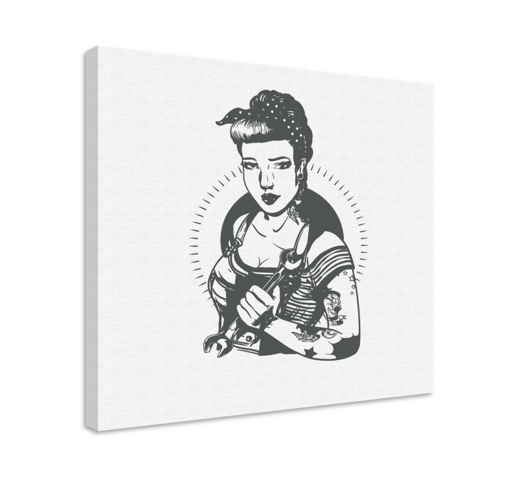 Strong woman portrait people canvas - TenStickers