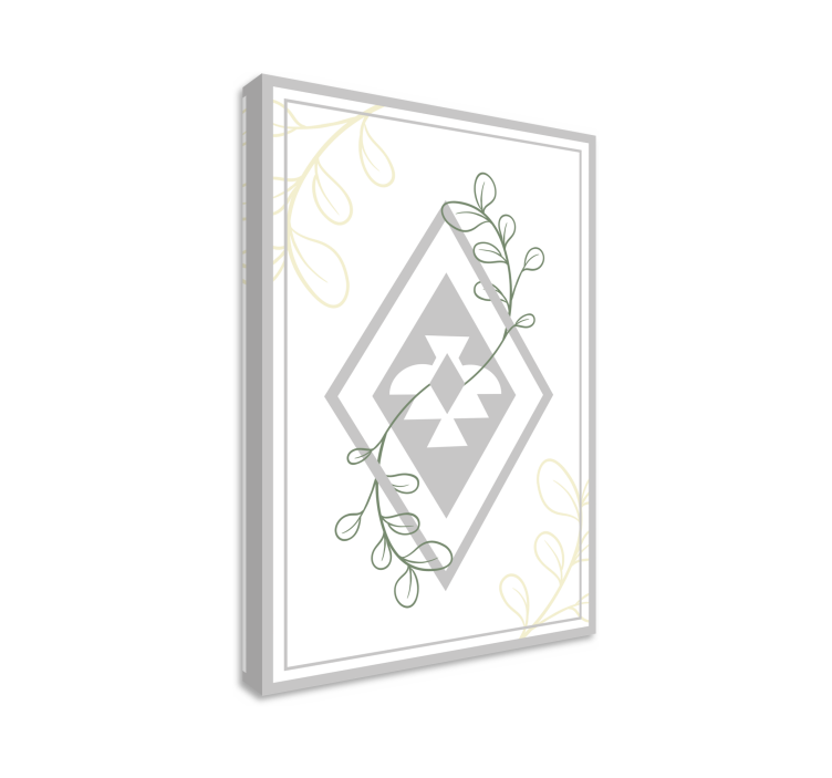 Geometric leaf pattern living room wall art - TenStickers