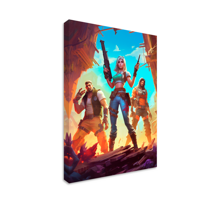 warriors in an abandoned place video game canvas art - TenStickers