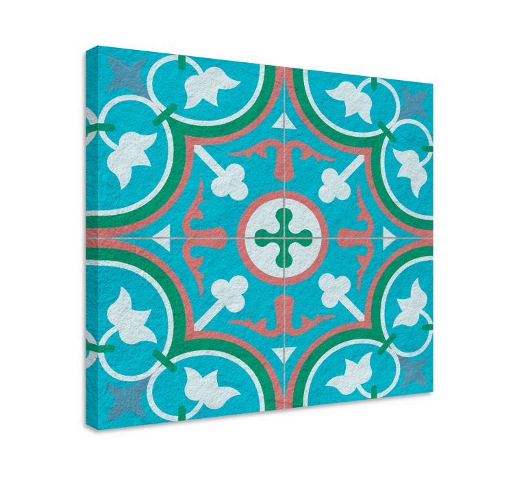 blue hydraulic tile retro canvas - TenStickers