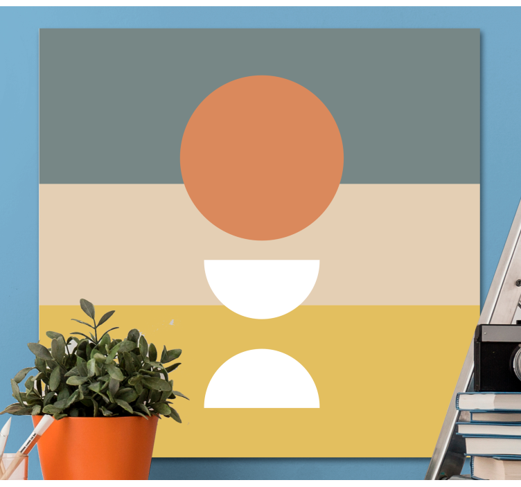 3 striped with circle flag geometric canvas - TenStickers