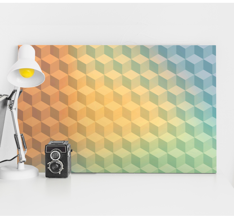 3D Cube Pattern geometric canvas - TenStickers