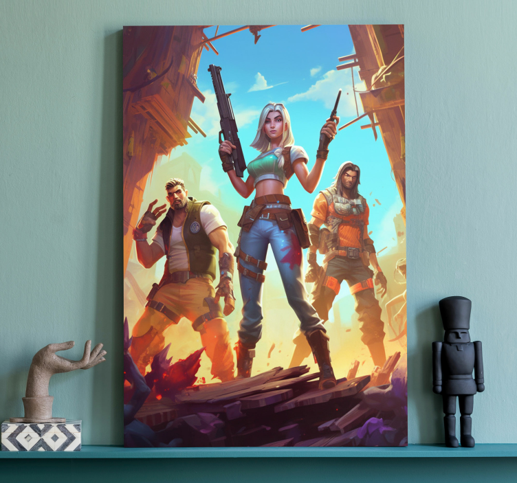 warriors in an abandoned place video game canvas art - TenStickers