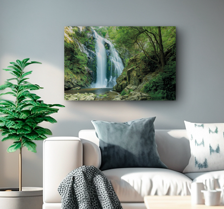 Waterfall in Forest wall art canvas - TenStickers