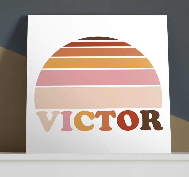 70's sun with name personalised canvas - TenStickers