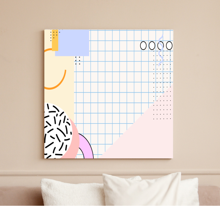 80s' abstract squares color geometric canvas - TenStickers