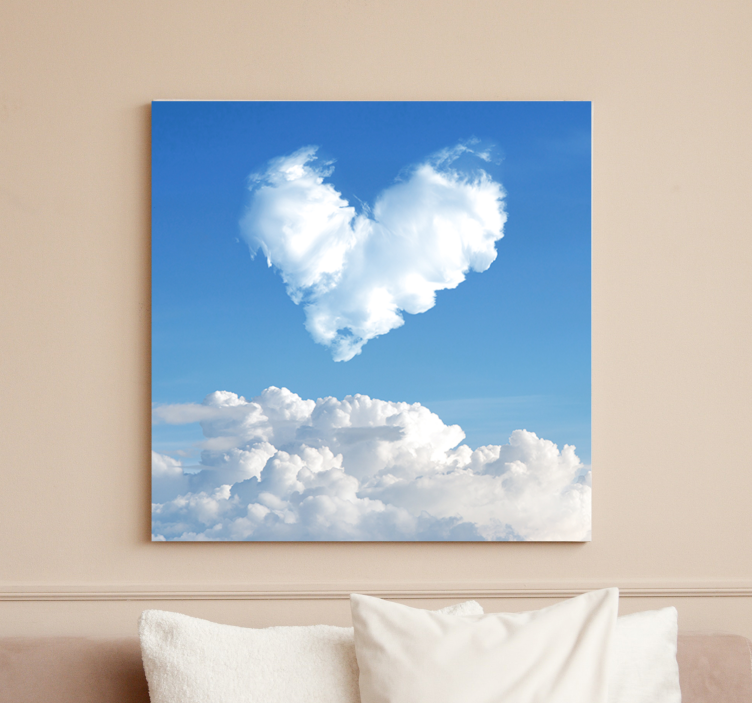 Abc canvas wall art heart shaped cloud - TenStickers