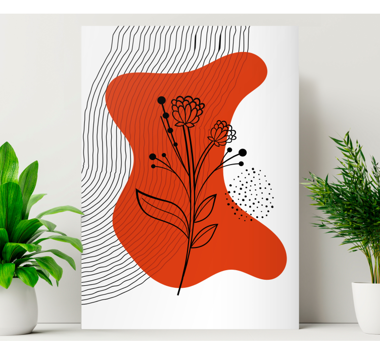 Abstract Floral Silhouette flower canvas - TenStickers