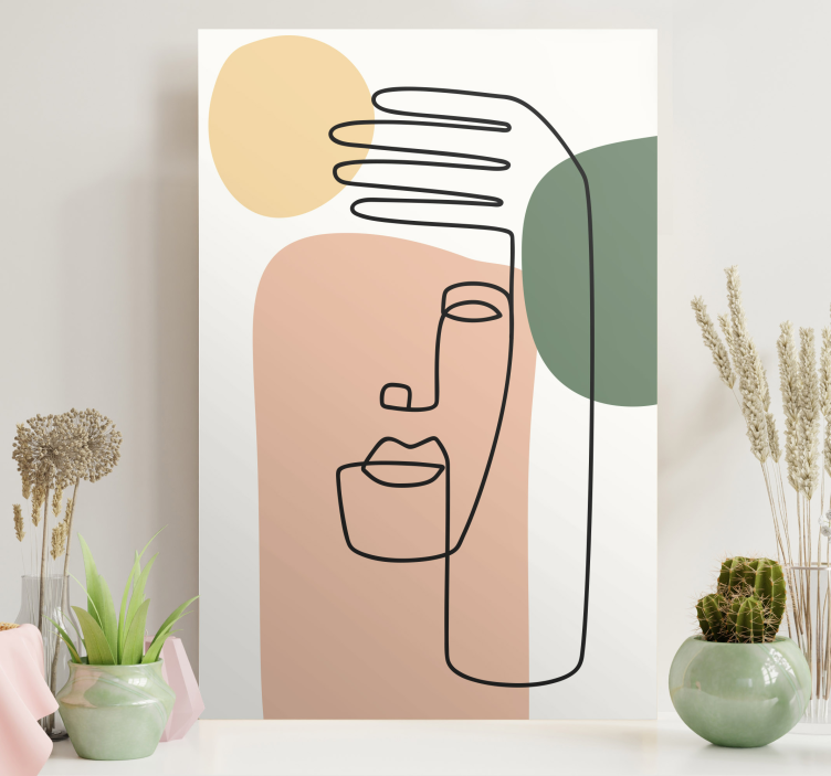 Abstract wall art 1 abstract line face - TenStickers