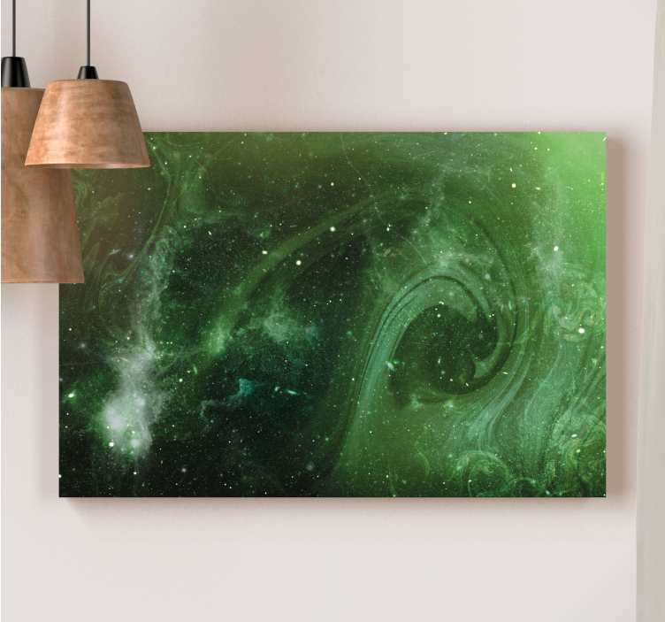Abstract wall art 1 cosmic green swirl - TenStickers