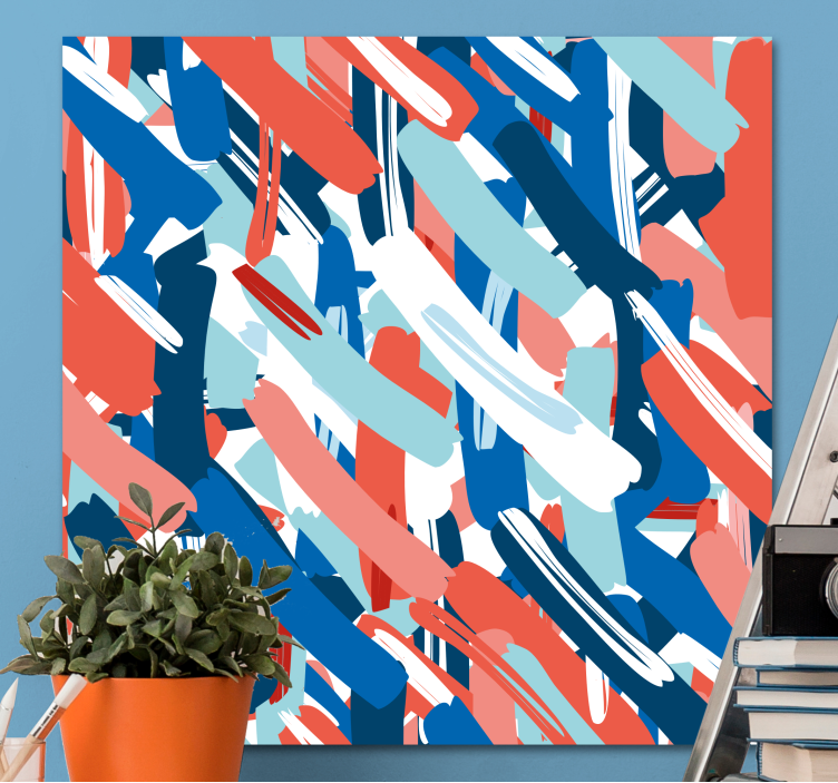 Abstract wall art 1 energetic brush strokes - TenStickers