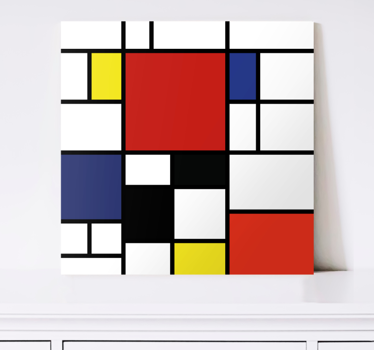 Abstract wall art 1 geometric color blocks design - TenStickers