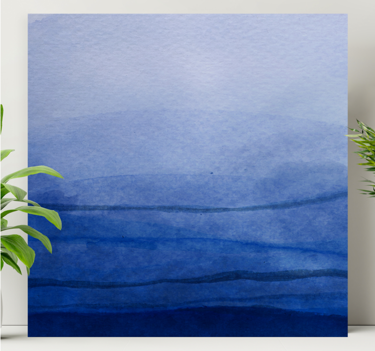 Abstract wall art 1 layered blue tones - TenStickers