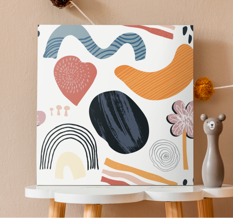 Abstract wall art 1 vibrant natural shapes - TenStickers