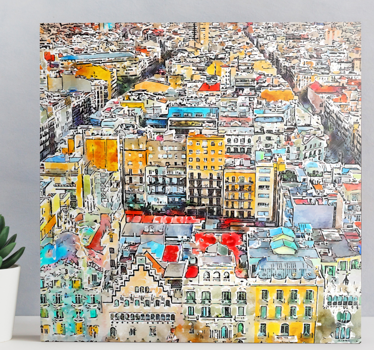 arte vistas Barcelona canvas art prints - TenStickers