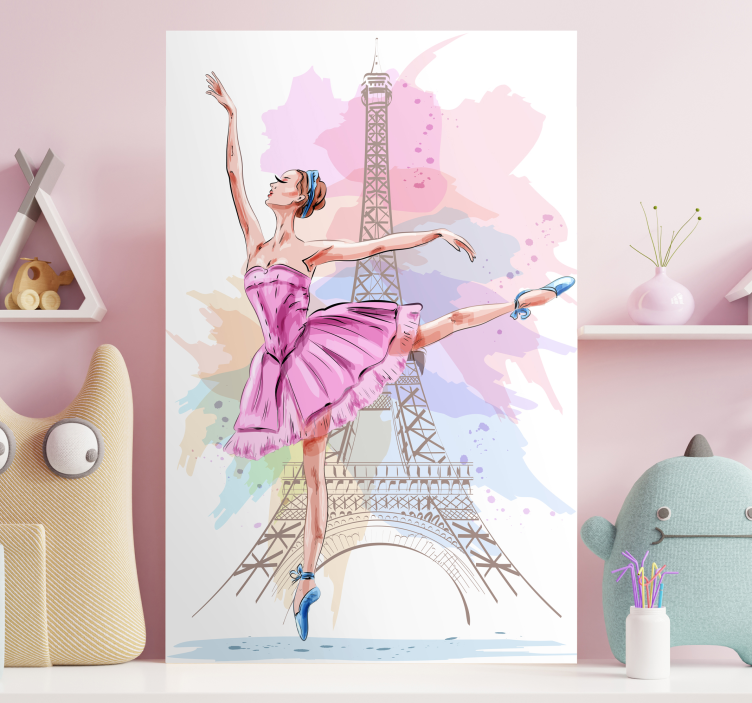 Ballerina in Paris Canvas - TenStickers
