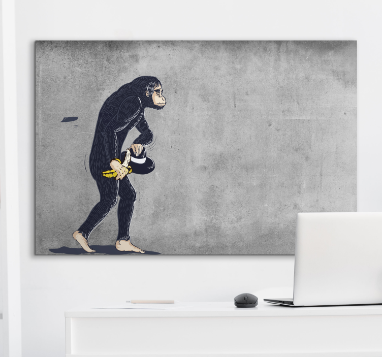 Banksy monkey with banana  canvas art prints - TenStickers