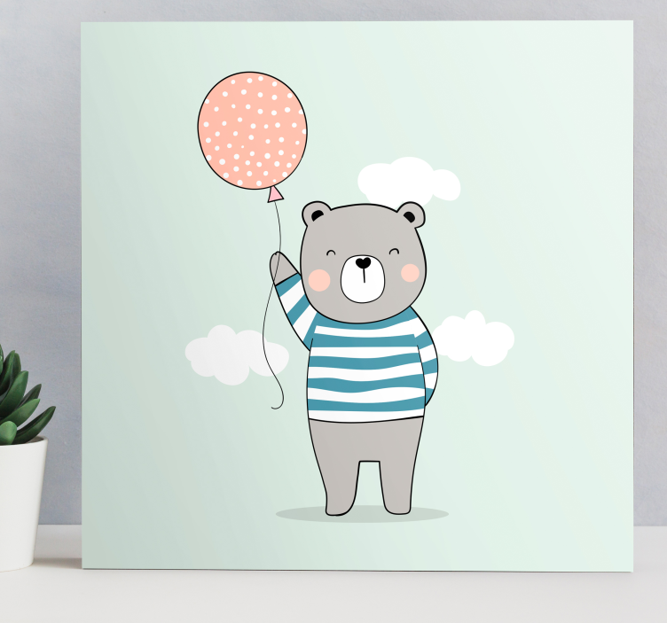 bebe oso peluche nursery canvas - TenStickers