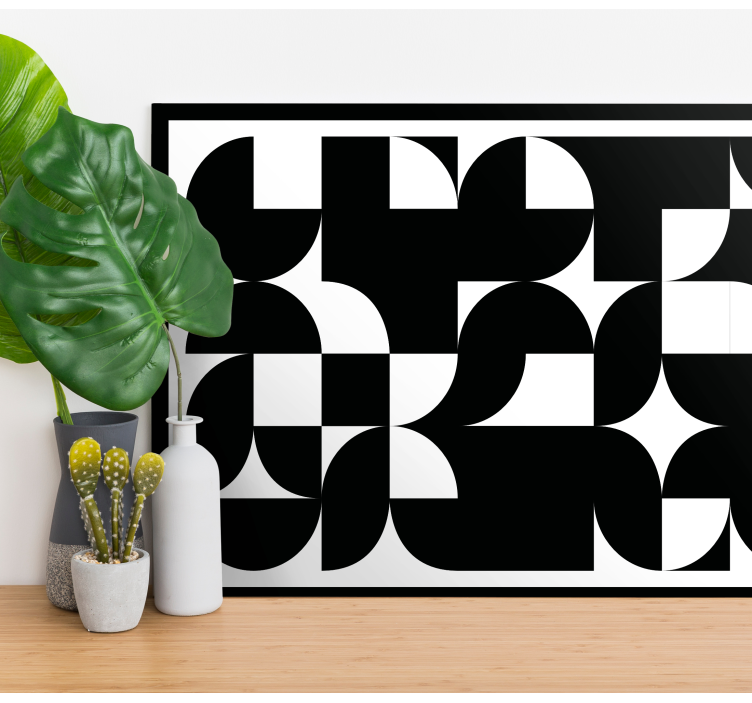 Black abstract art geometric canvas - TenStickers