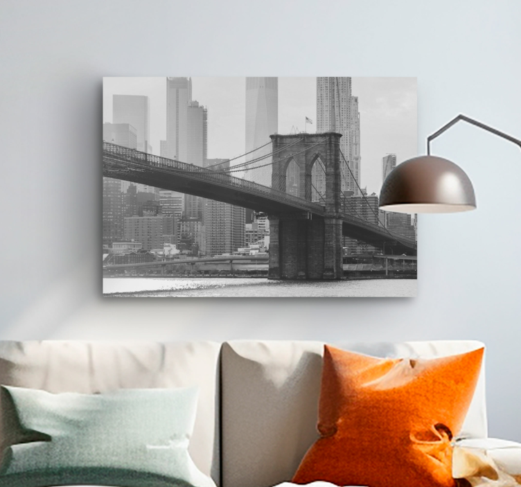 Black and white Brooklyn  city canvas prints - TenStickers