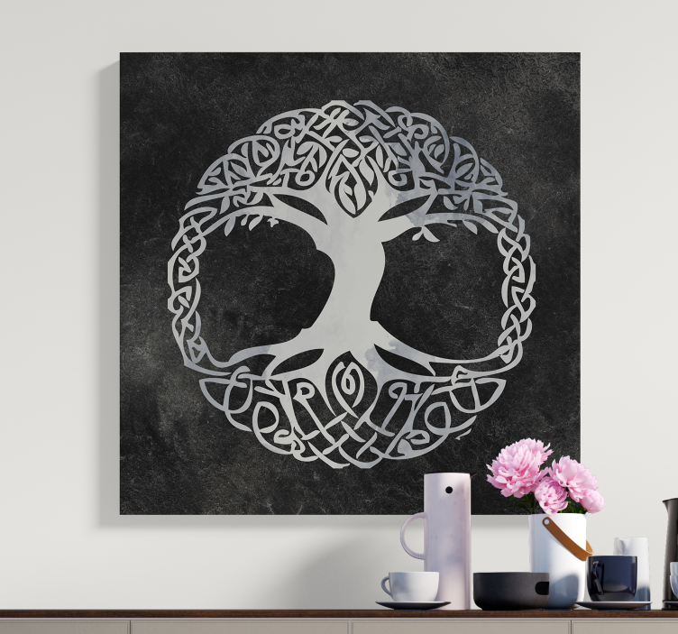 Black and white Tree of Life wall art canvas - TenStickers