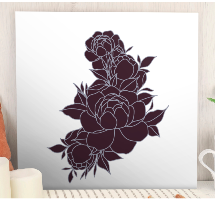 Bouquet of roses minimalist  flower canvas - TenStickers