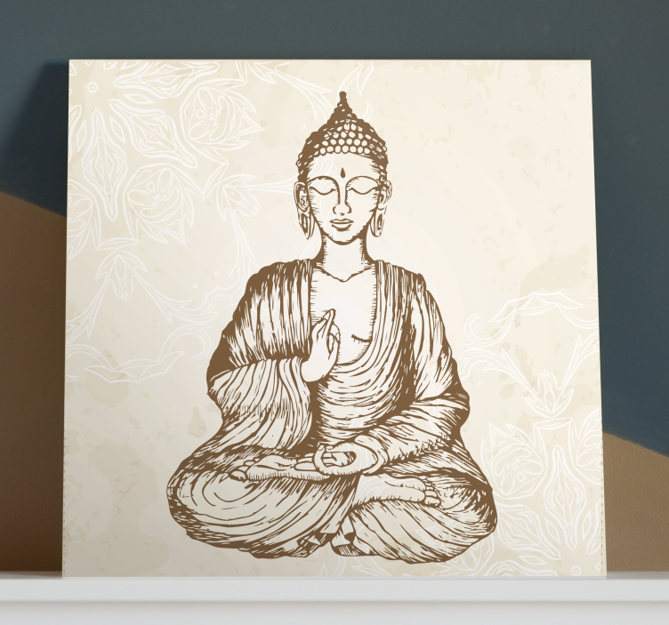 buda vintage floral buddha wall art - TenStickers