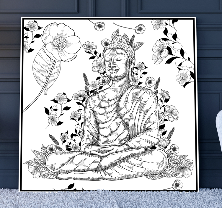 Buddha Floral Harmony buddha wall art - TenStickers