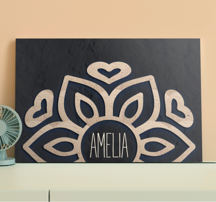 Buddha wall art flower design with hearts - TenStickers