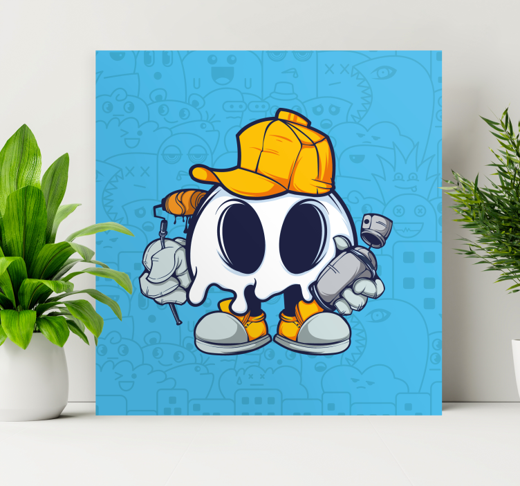 Canvas character cute ghost artist - TenStickers