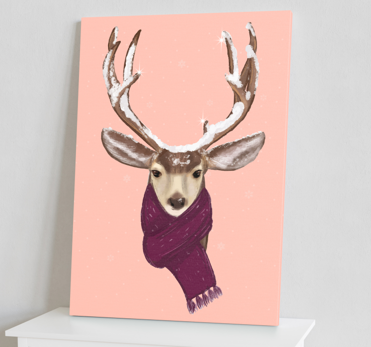 Christmas deer Stag canvas - TenStickers