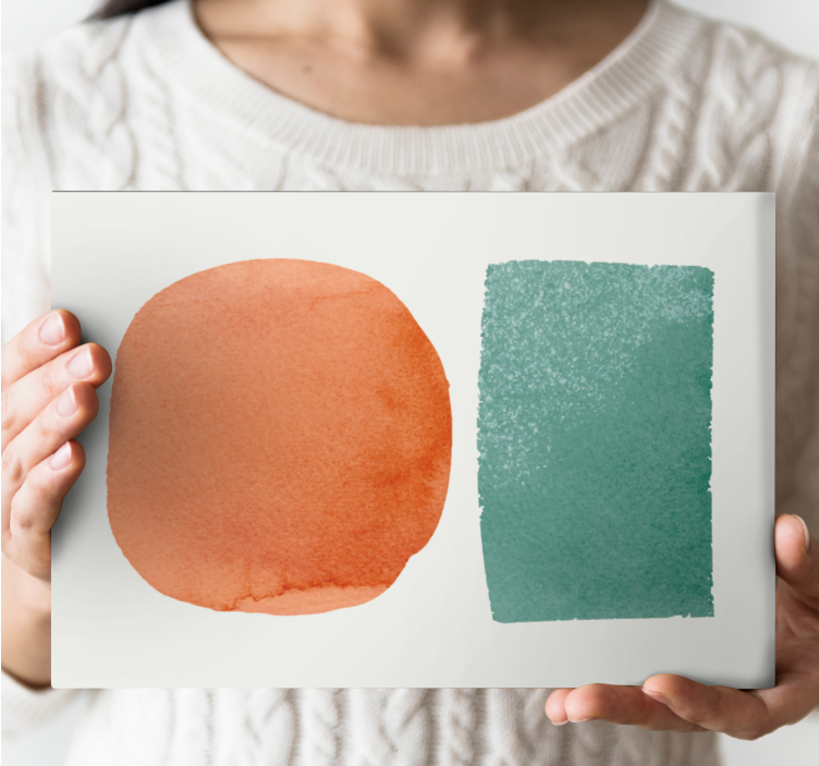 Circular and Rectangular Aquarella abstract wall art  1 - TenStickers