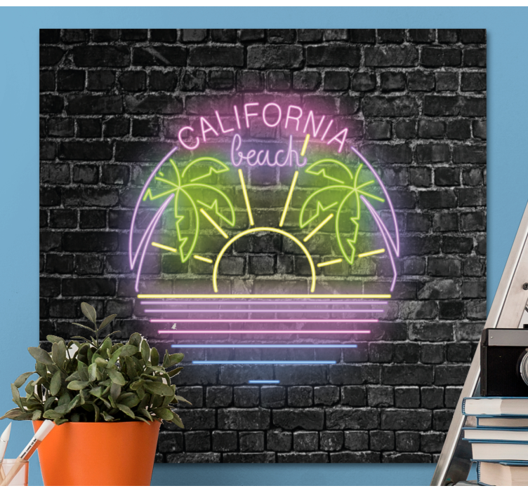 Cityscape wall art california beach neon sign - TenStickers