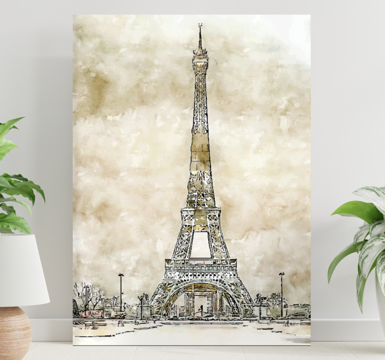 Cityscape wall art eiffel tower illustration - TenStickers