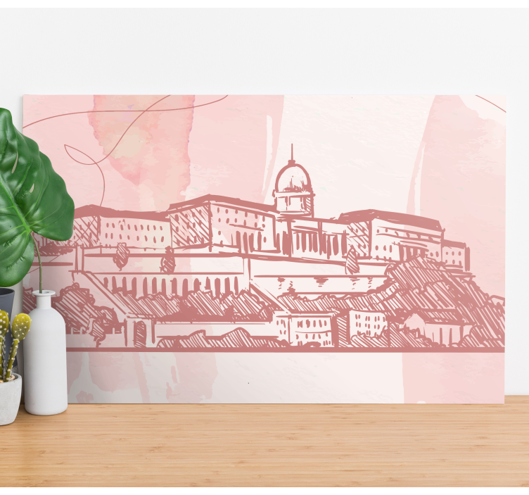 Cityscape wall art historic city outline - TenStickers